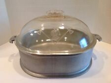 Vintage MCM 1940's Guardian Service Heavy Aluminum Roaster Pan with Glass Lid picture