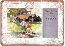1928 Oldsmobile Six Two-Door Sedan Vintage Ad Retro Look Metal Sign A4801 picture