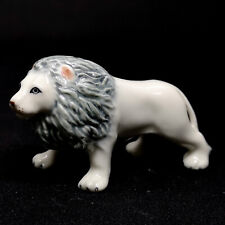 White Lion King Figurine Miniature Collectible Ceramic Wildlife Exotic Animals picture