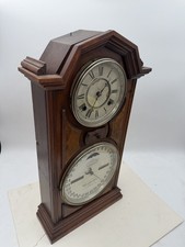1866 Antique ITHACA Double Dial  Strike Calendar Clock For Parts Or Repair B1 picture