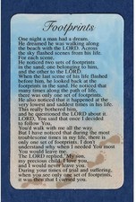 Footprints In The Sand Poem Wallet Prayer Card Laminated Plastic picture