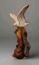 VTG Cardee West Hand Painted Ceramic Seagull Driftwood Figurine 6