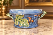 Vintage Roseville Bushberry #26 Blue Ashtray Art Pottery USA 1940s picture