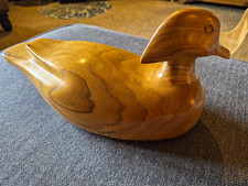 Vintage Preston Woody Hand Carved Wood Duck Decoy - MO Ozarks Folk Art picture