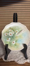 Vintage hand painted porcelain lemon slices server dish 6.5” handle Daisies picture