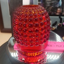 Vtg Viking Glass Amberina Thousand Eye Fairy Lamp TOP picture