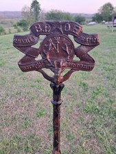 B.p.o.e. Elks Grave Marker Ornamental Iron Post Antique picture