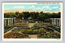Alliance NE-Nebraska, Sunken Garden, City Park, Antique Vintage Postcard picture
