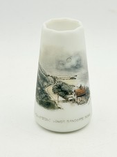 Victorian Opaline Glass Vase Folkestone Sandgate Rd Scenic c1900 picture