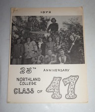 1947 - 1972 Northland College 25th Class Reunion Booklet Ashland WI Wisconsin picture