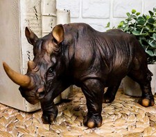 African Safari Grasslands Rhinoceros Horned Beast Decorative Figurine 11