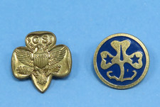 (2) Vintage Brass Girl Scout World Assoc Membership Pins picture