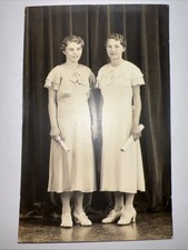Antique Early 1900s Real Photo Postcard Young Ladies Portrait  Americana Picture picture