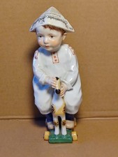 Konrad Hentschel Child with Newspaper Hat Antique German Figurine 1905 picture