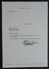 1988 Malcolm S. Forbes Autographed On Forbes Magazine Letterhead LOA picture