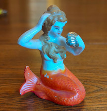 Occupied Japan Mermaid Holding Shell Figurine Height 3 in picture