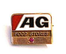 Vintage AG Food Stores Employee Service Award Pin Rare picture