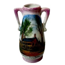 BRUNSWICK MAINE ME Antique STOWE HOUSE Souvenir TRINKET VASE picture