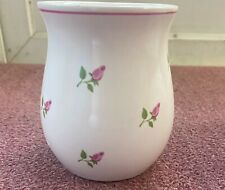 Vintage Teleflora Gift Floral Vase, Rose Pattern Vase With Pink Rim Vase, 4 3/8” picture