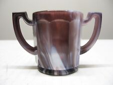 Vintage Slag Glass 2-Handle Cup Mug Toothpick Holder End of Day picture