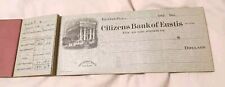 Vintage 1920s Check Book Citizens Bank Of  Eustis Florida 6 Checks Attached  picture