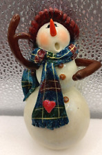 2000 Donna Little Vintage Singing Snowman Figurine Enesco 4.25” picture