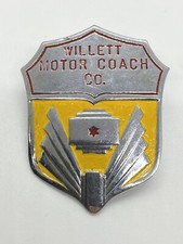 Willett Motor Coach Co Antique Bus Driver Badge Hat Pin Chicago New Jersey s2 picture