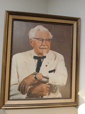 Vintage Framed Colonel Sanders Kentucky Fried Chicken Portrait Print Similart picture