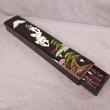 Vintage Japan Souvenir Chopsticks Lacquerware Abalone Inlay picture