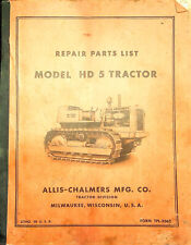 Allis Chalmers Model HD 5 Tractor Repair Parts List TPL-206D Lithographers picture
