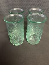 Pale Green Glass Embossed Fruit Tumblers Veteria Etrusca Italy/ Rare Find picture