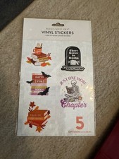 What A Novel Idea Vinyl Stickers - Book Lover Themed Die Cut Set of 5 picture