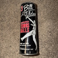 ANTIQUE BILL TILDEN TOURNAMENT TENNIS BALLS TIN LITHO CAN SPORTING GOODS Sealed picture
