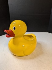 Teleflora Yellow Rubber Duck Ceramic Vase Planter Baby Shower Nursery Flower picture