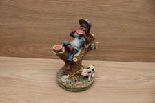 African American Boy Eating Watermelon Pig Farm Figurine Resin Country Decor picture