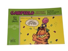 Garfield Birthday Greetings Postcard Book Jim Davis 1990 First Edition picture