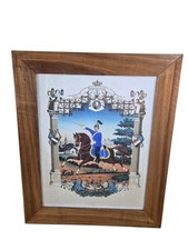 Antique Imperial German Cavalry Lithograph Print 1873 Mounted Officer Framed picture