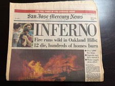 1991 Oakland Hills Fire Newspaper Set Oct 21-25 Mercury News & Chronicle picture