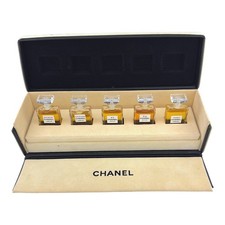 1978 Chanel 5pc Parfum Coffret No5 22 Gardenia Cuir Bois Vintage Mini France picture