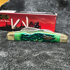 Steel Warrior Congress 4 Blade Slipjoint Green Bone Handle Pocketknife w/ Box picture