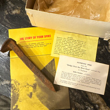 Thailand-Burma Death Railway Spike River Kwai w/ Paperwork #1123 picture