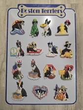 15 Boston Terrier Magnet Figurines With Metal Frame picture