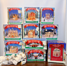 12 Piece Vintage Hearthside Village Porcelain Christmas Original Boxes w/ Lights picture