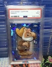 PSA 9 SNEEZY 2024 TOPPS CHROME DISNEY SAPPHIRE #11 picture