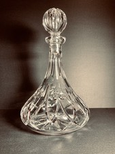 Gorgeous Lead Crystal Ships Captain’s Spirits Decanter Approx 12” X 7” Base picture