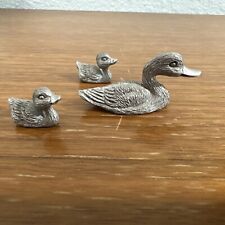 S/1 Pewter Mom Duck With 2 Ducklings  picture