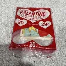 Vintage Valentine Lot: 5+ mid-century animal cards, envelopes, & 29¢ packaging picture