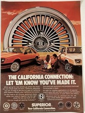 1979 Superior Wheels Print Ad Mag Rims Ford Mustang Dodge Charger California picture