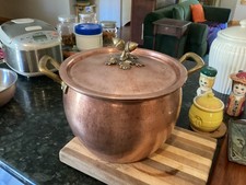 Vintage Ruffoni 8 Quart Williams Sonoma Copper Pot with Acorn Lid picture