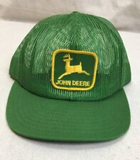 Vintage All Mesh Adjustable JOHN DEERE Patch Snapback Cap Hat Trucker Farmer picture